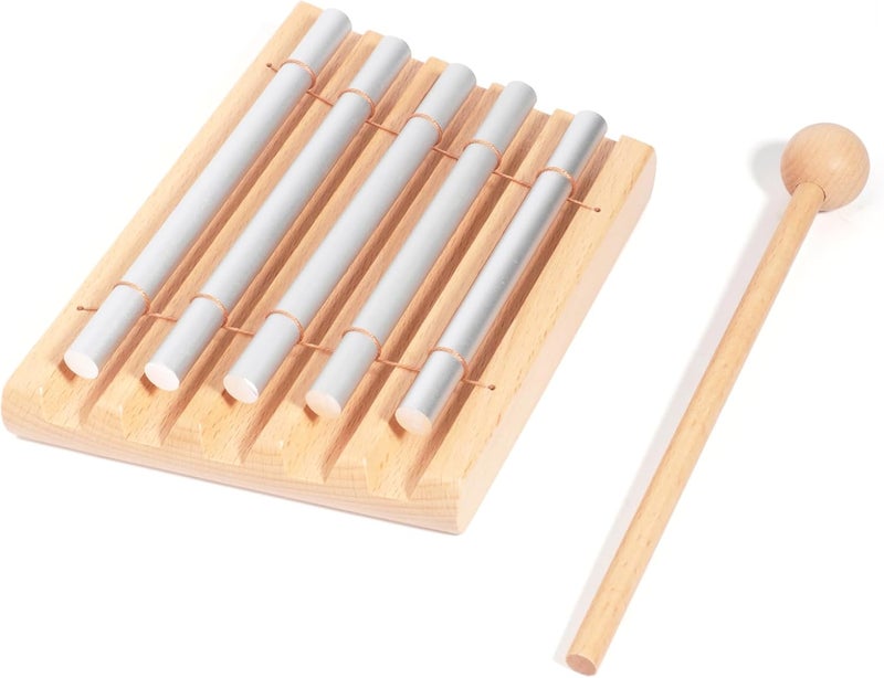 Aemrovi 5-Tone Hand Chime with Mallet - Handheld Percussion Instrument with Mallet for Mindfulness, Yoga, Classroom Management and Focus Training - Image 3